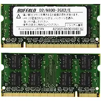 BUFFALO ノートPC用増設メモリ PC2-6400 (DDR2-800) 2GB 2枚組 D2/N800-2GX2/E