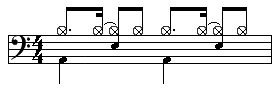 チャイナシンバルの使用例の楽譜2