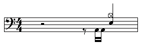 チャイナシンバルの使用例の楽譜3