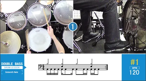 2アングル・1小節のドラム演奏動画の画面構成2